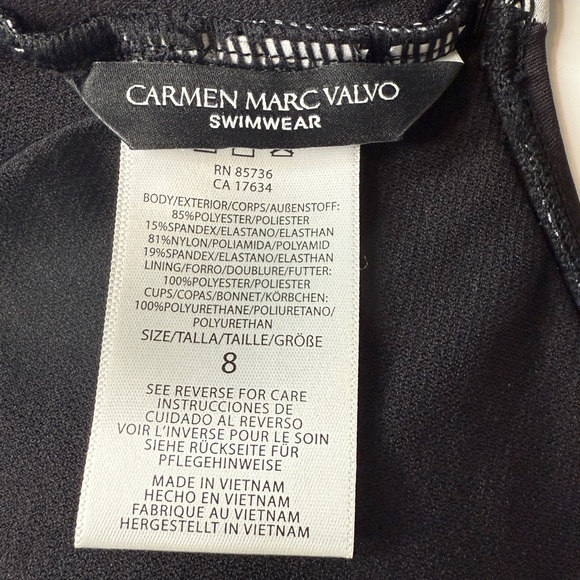 Carmen Marc Valvo - One-Piece Swimsuit with Mesh Detail - Picture 8 of 8